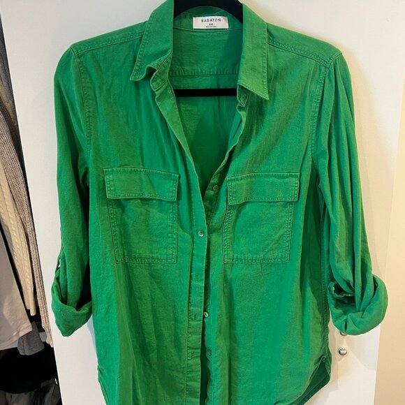 Green Button Down - Picture 2 of 3